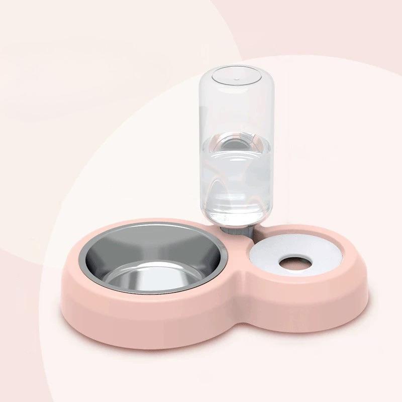 Dual Automatic Pet Feeder Bowl For Dogs And Cats Non Spill Plastic Water And Food Dispenser With Stand