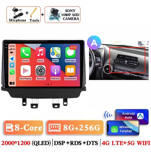 Android 14 Carplay Auto Car Radio For Mazda CX-3 CX3 Mazda 2 DK 2014 - 2017 2018 2019 2020 2021 Multimedia Player Stereo 4G DSP