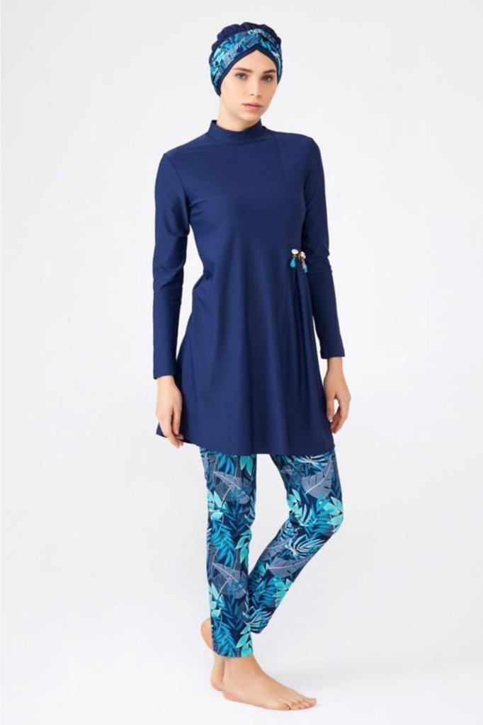 Muslimischer bescheidener islamischer Burkini-Strand-Schwimmanzug für Damen, Bademode, Hijab, Strandmode, Badeanzug 