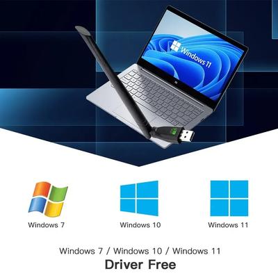 WiFi 6 USB Adapter AX286 Network Card Dongle 2.4GHz 802.11AX Antenna Signal Reception for Laptop Windows 10/11 Driver-Free