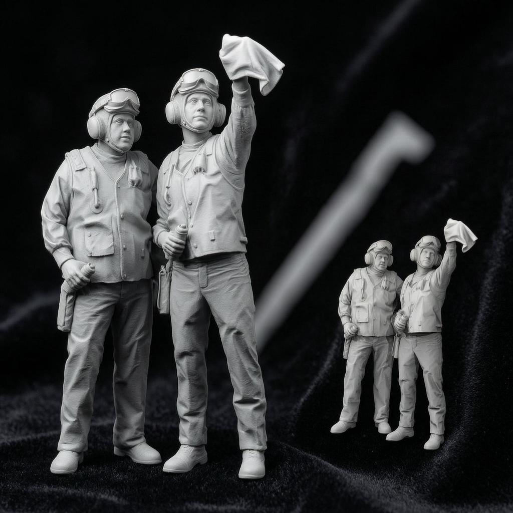 1/48 Deck Crew Figures 1:48 Scale Ground Model Not Assembled Resin