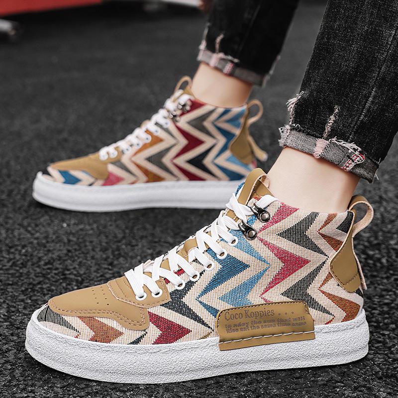 Schuhe Herbst Freizeit High-Top Trendige Schuhe Rohe Leinwandstiefel Street Skateboard Schuhe