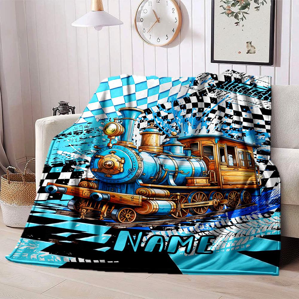 Train Home Customize Your Name Blankets Comfortable Soft Lightweight Allseason Multipurpose Blanket For Picnics Sofas Offices Beds Living Rooms