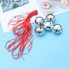 10pcs Jingle Bells Decor Set 4Cm Golden Christmas Bells 10M Ribbon Handmade Hollow Diy Accessories Party Ornament Hanging