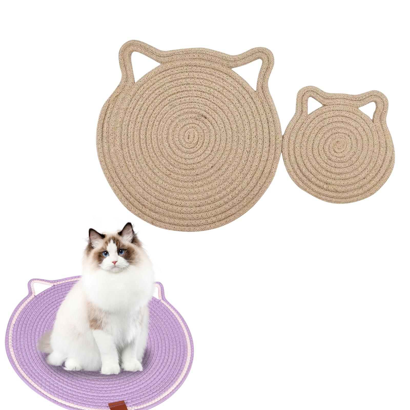 

42 см плетеная когтеточка для кошек с игрушкой-рыбкой, всесезонный коврик для отдыха домашних животных для кошек One Size