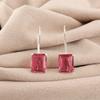 Rosa Turmal Edelstein 925 Sterling Silber Schmuck Handgefertigte Ohrringe 1,06" EE-167-16