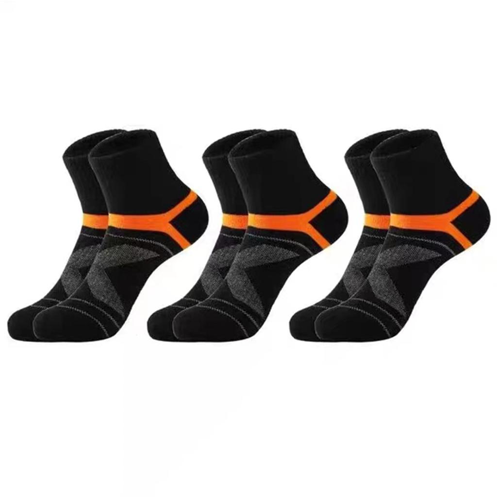 3 pairs men's sports socks black men's outdoor running fitness Breathable man Middle barrel socks Sokken for four seasons 39-44