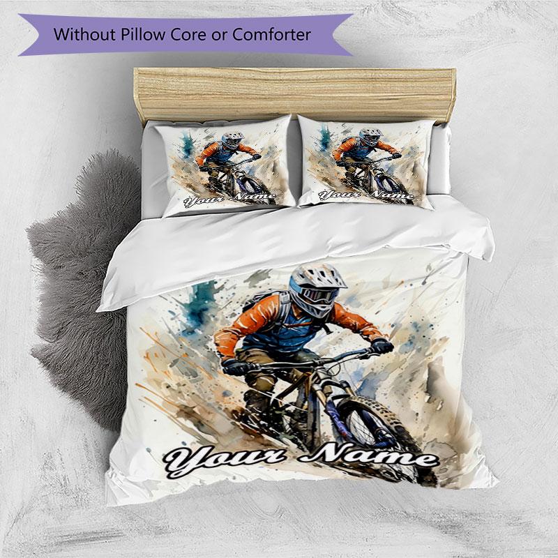 3PC Custom Name Ride Wild Trails Bedding Set Duvet Cover Closure Includes 1 Duvet Cover & 2 Pillowcases for Bedroom