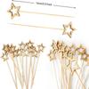 50 pcs Disposable Five Pointed Star Bamboo Skewers Bamboo Disposable Bamboo Fruit Skewers  Fruit