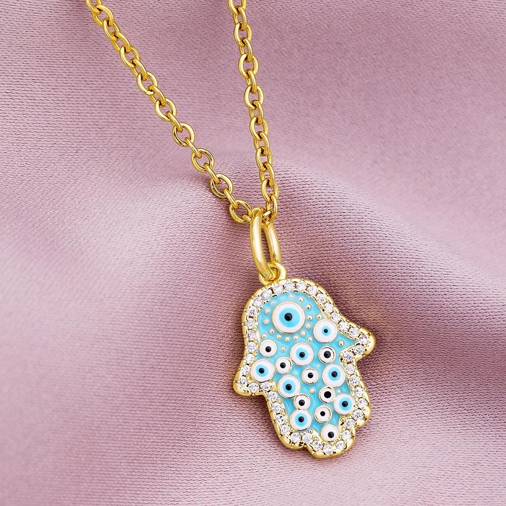 Türkische Glück Bösen blick Halskette Frauen 8 Stil Blau Augen Weiblichen Charme Mode Emaille Schmetterling Edelstahl Halskette Schmuck