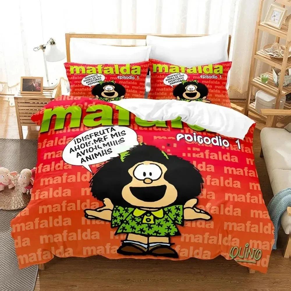 3D Print Mafalda Bedding Set Duvet Cover Bed Set Quilt Cover Pillowcase Comforter king Queen Size Boys Adult Bedding Set