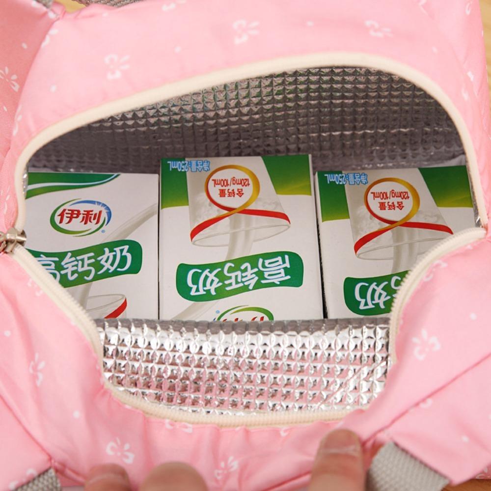 1PC Stripe Lunch Bag Insulated Cold Picnic Carry Case Portable Thermal Lunch Pouch Container Food Storage Bags 22x15.5x17cm