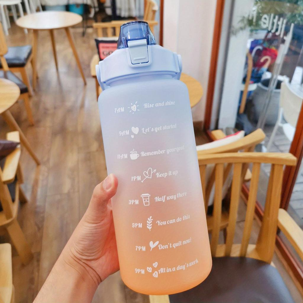 2l/900ml Water Bottle Liter Stay Hydrated Motivated Leakproof Plastic Sport Bottle Reminder Times Sports Outdoor Fitness Office