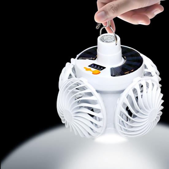 2-in-1 Folding LED Lantern Fan with Hook Dimmable Strong Airflow