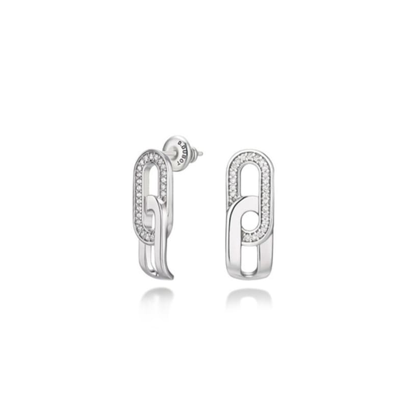 DIDIER DUBOT Dual DD Silver Earrings JDRET5F06ZC