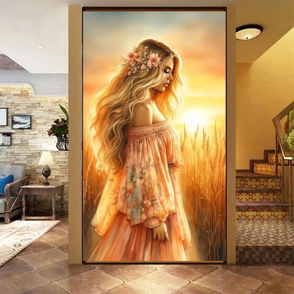 5D DIY Fata Aurie și Soare Artă Navă Pictură cu Diamante Mozaic Diamant Acvatic Broderie în Cruciulițe DIY Decorare Acasă Cadou