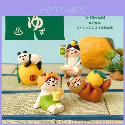 Cat Yuzu Resin Decor With Creative Bubble Bath For Home Relaxation