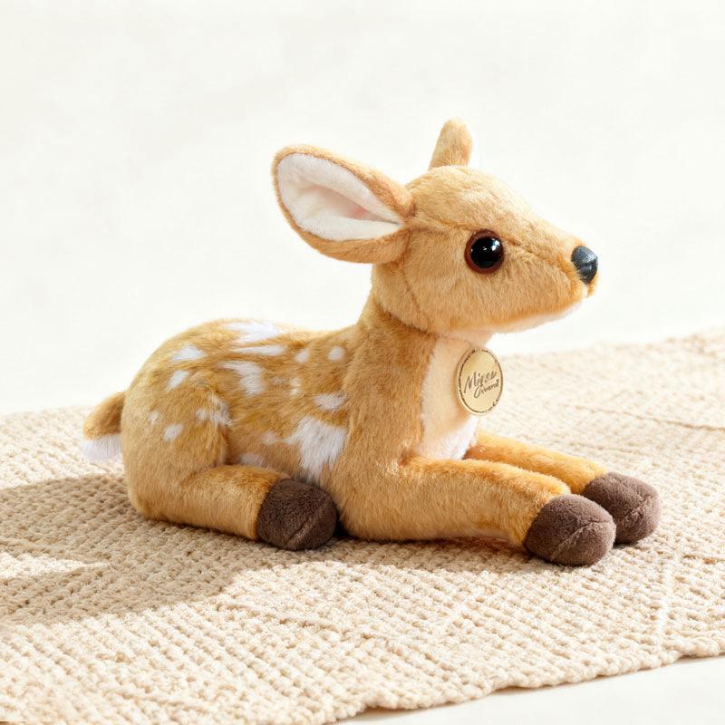 Sika Deer Plush Toy Elk Children s Soothing Doll Gift - Zoo Little Deer Figurine Ornament 25cm