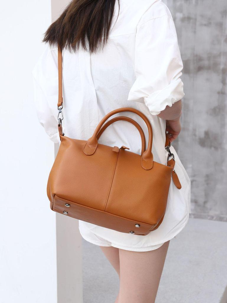2025 Women's Genuine Cowhide Leather Shoulder Crossbody Bag - European & American Style