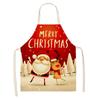 Christmas Snowflake Reindeer Gingerbread Man Print Linen Apron Sleeveless Dirty Resistant Cooking Bib 47x38cm 68x55cm