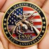 US Marine Corps, 25th Anniversary, Gold Plated, Color Printed, Commemorative Badge, Coin, Commemorative Coin, Christmas Gift, Stocking Stuffers