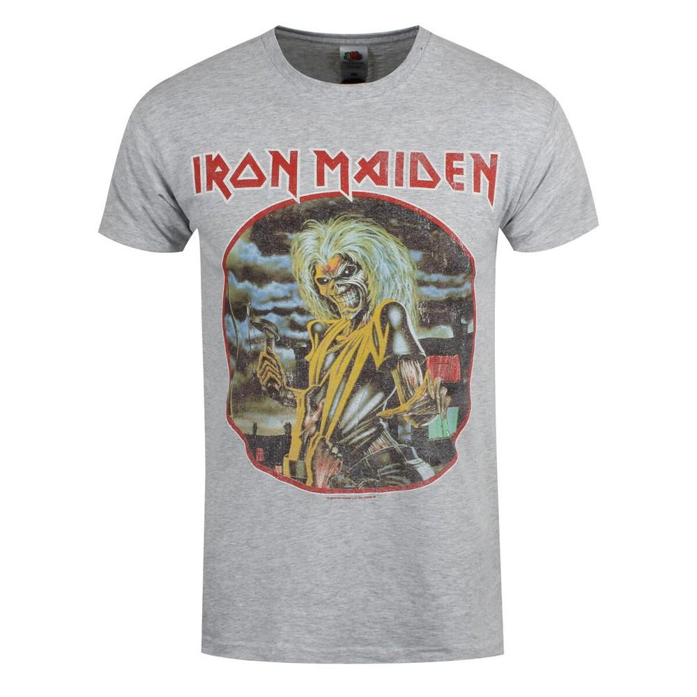 

Iron Maiden T-Shirt Killers Circle Rock Band New Grey Official XL