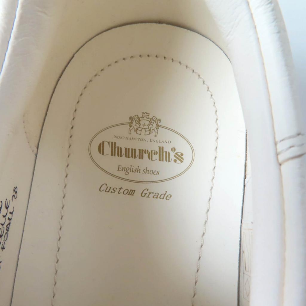 Pristine CHURCH'S sneakers LAURELLE Deerskin lace-up Ivory Dearskin Leather Women 38 Used
