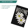 White Daisy Welcome House Flag 28x40 Inch Vertical Double Sided Black Burlap Summer Floral Seasonal Outside Décor for Yard Lawn Farmhouse Large
