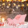 Christmas Sled Car Ornament Gift Plastic Sled Car Ski Car Small Ornament Children's Gift Desktop Decoration