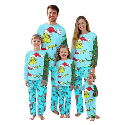 Christmas Prints Family Matching Long Sleeve Tops+Pants Set Family Matching Sets