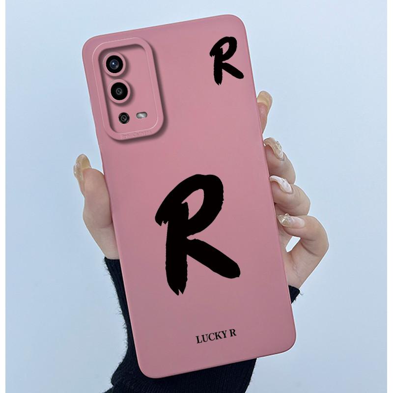 

For OPPO A55 Cover Case Lucky Initial Letter Couple Silicone Soft Matte Phone Bumper for OPPO A55 4G CPH2325 Casing OPPO A55 4G