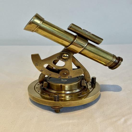 Zlatý mosazný stolní dalekohled, kompas a šestinedělí ve stylu vintage, dárek s miniaplikací