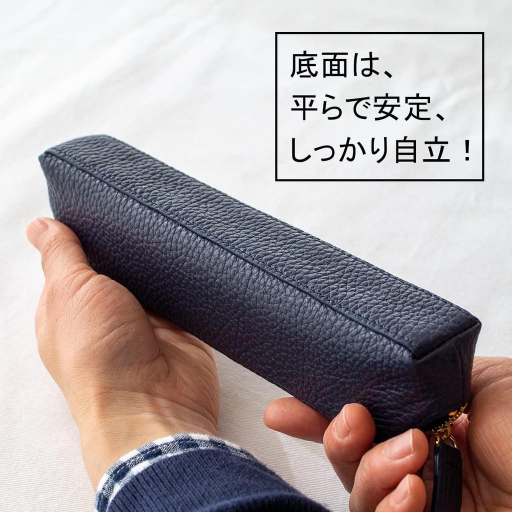 Corale Genuine Italian Leather Triangular Pencil Case with Simple Stylish for Adults Women's Zipper, Design, (Canary Green)