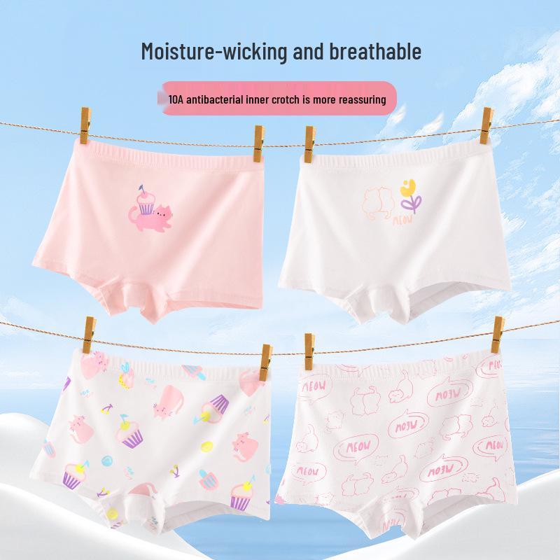 

Трусы-боксеры из чистого хлопка для девочек - Детское нижнее белье, Шорты с плоскими штанинами для девочек среднего и старшего возраста 4XL