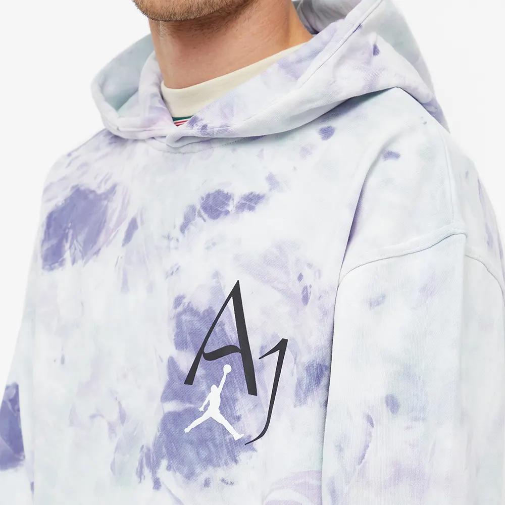 Jordan Sport DNA Kangaroo Pocket Tie-Dye Logo Hoodie Men hoodies Gray Purple DM1410-366