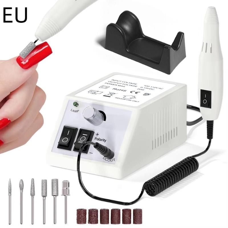 Portable Nail Drill Machine Electric Manicure Nail Polishing Head Kit For Gel Polish Professional Manicure Tool Salon Equipment