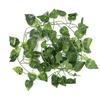 Artificial Fake Leaves Hanging Vines 6.89ft Long Vine Reptile Habitat Decor (Scindapsus Leaves)