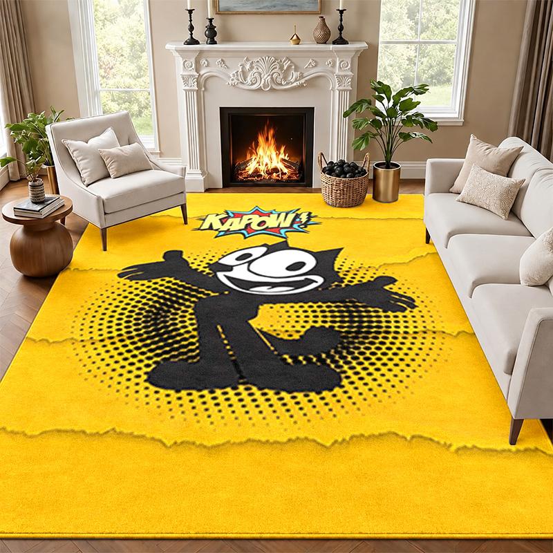 Felix the Cat Carpet Door Mat for Living Room or Bedroom Protective Mat Under Chair Office Decoration Christmas Gift Birthday Present