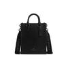 Dylan 21 Embroidered Shoulder Strap Snap Button Solid Color Zipper Commuter Cow Leather Crossbody Bag Small Size Women's Black