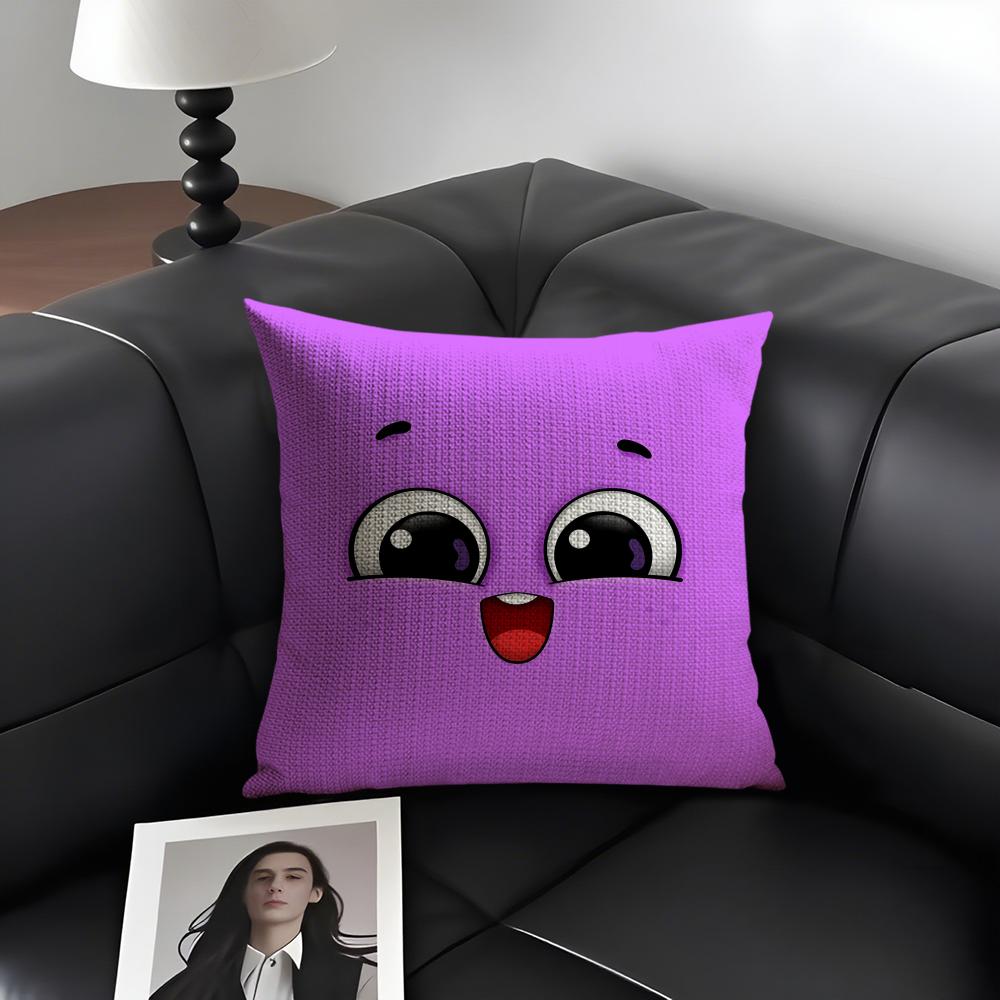 

Funny Emoji Cute Cushion Cover Natural Linen Organic Fabric DoubleSided Printing Sofa Home Decor Gift Pillow Case 30x30cm