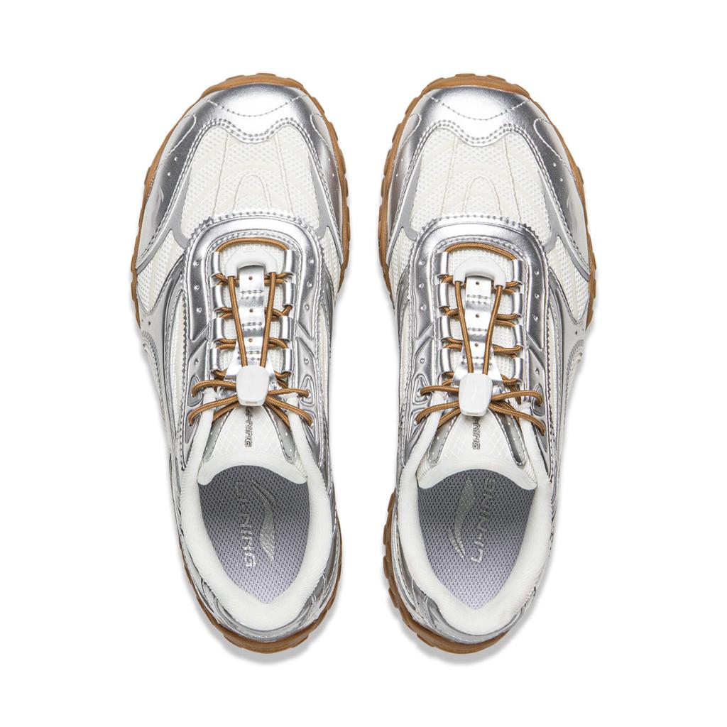 Li Ning Feilin Light Dance Sports Bequem Stoßdämpfung Verschleißfest Niedriger Schaft Dad Shoes Damen Sneaker AGLW074-5
