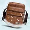Men Shoulder Bag Waterproof Large Capacity Messenger Bag Adjustable Strap Outdoor Travel PU Leather Casual Simple All-Match Bags
