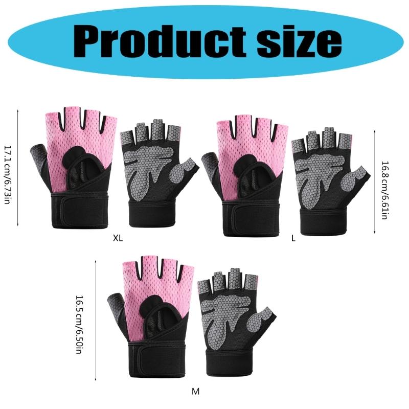 Gym Fitness Gloves For Men Women Full Hand Padding Half Finger Gloves Workout Gloves For Weight Lifting Cycling Fitness