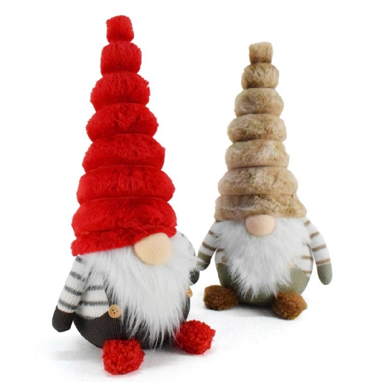 Christmas Gnomes Toy Figurine Plush Table Decoration for Holiday Gifting Dwarf Polyester Ornament for Tabletop Use
