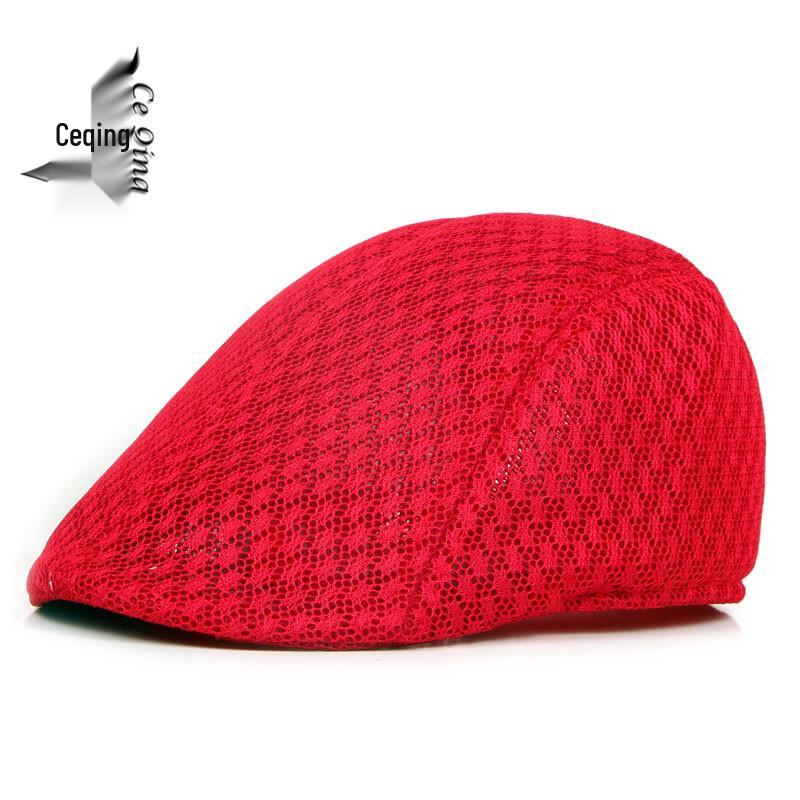 Korean Style Mesh Duckbill Beret for Men & Women - Breathable Summer Sun Newsboy Cap