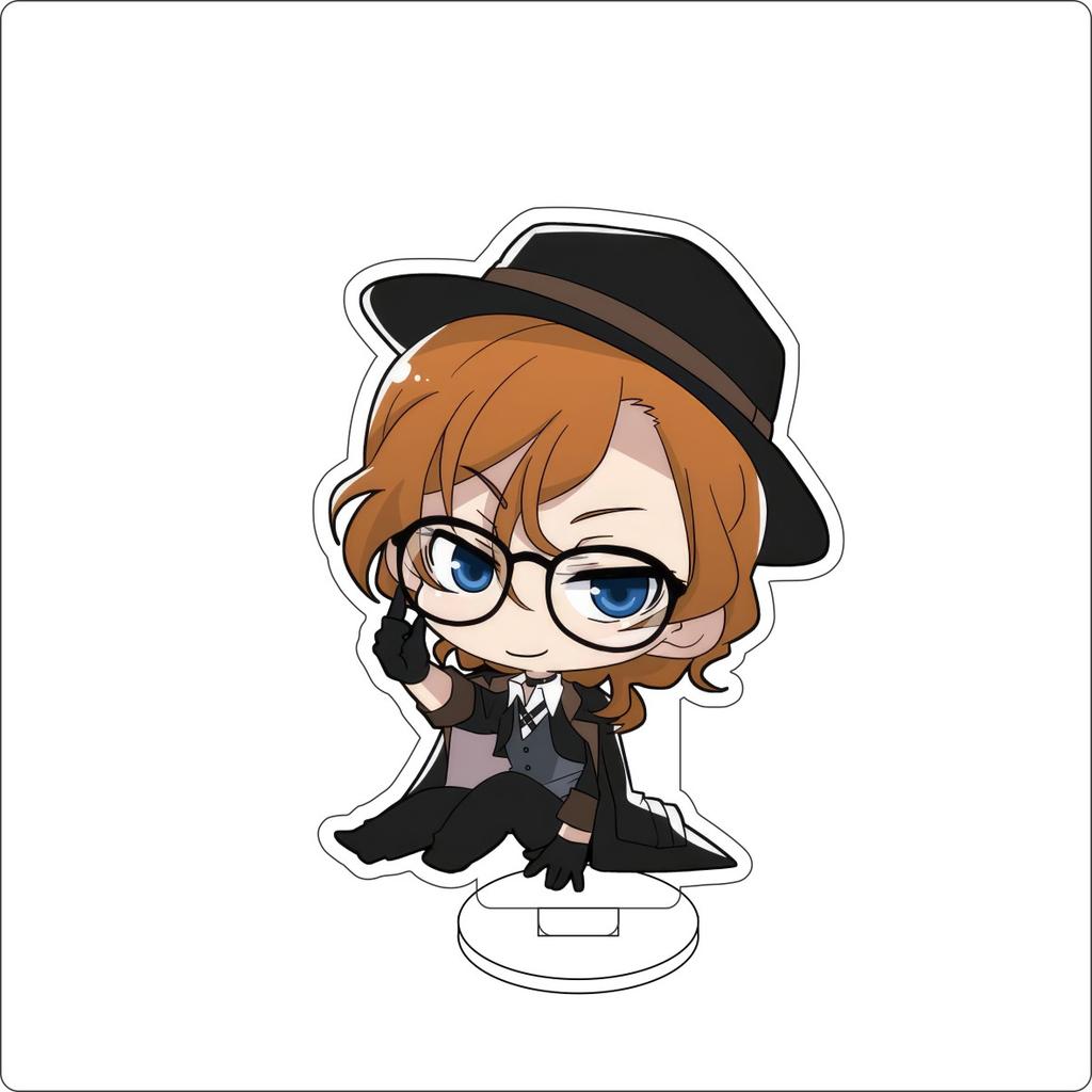 10CM Anime Bungo Stray Dogs Figure Stand Model Nakajima Atsushi/dazai osamu/Kunikida Doppo Cute Desk Decor Standing Sign Gifts