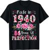86 Year Old Made In 1940 Floral 86th Birthday Women T-Shirt Unisex T-Shirt