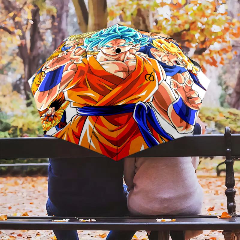 1 PC Automatic Folding Umbrella - Dragon Ball Super Pattern Portable Foldable Design With 8 Ribs Christmas Birthday Gifts