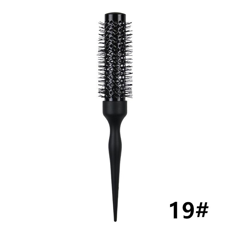 

1 шт., черная круглая расческа для волос, щетка для укладки волос, нейлоновая расческа, цилиндр, расческа для вьющихся волос, алюминиевая трубка, инструмент для салона