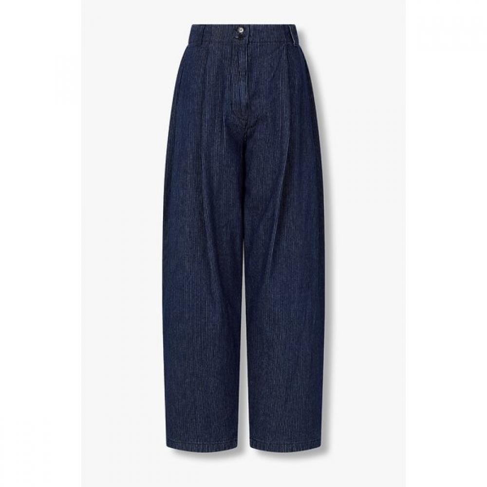 Studio Tomboy Stripe Pleated Denim 9176362973 Indigo/OS